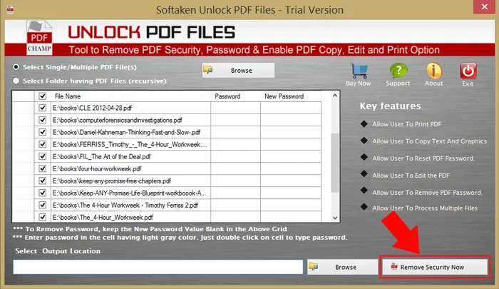 Remove PDF Security