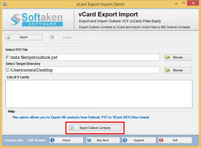 Export Outlook Contacts